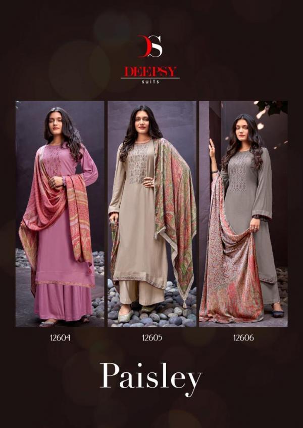 Deepsy Paisley Festive Wear Pashmina Embroidery Salwar Kameez